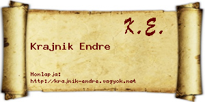 Krajnik Endre névjegykártya